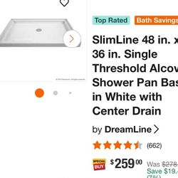 New 48x36  Shower Base In Good Condition 