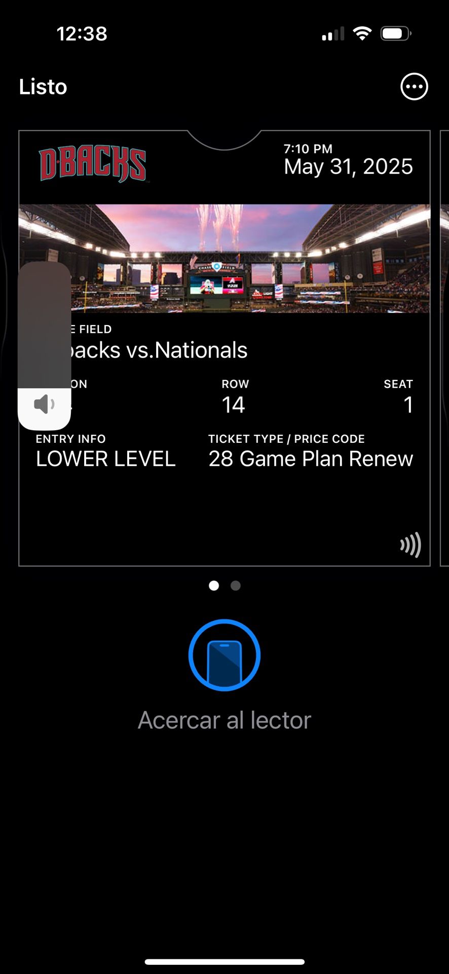 2 Tickets D Backs Vs Nationales
