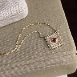 Sunray Garnet Gemstone Necklace ( firm on price )