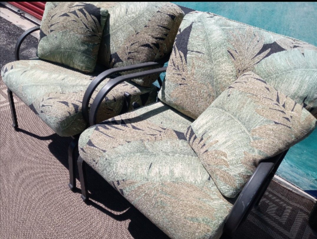 2 Wide Patio Chairs 