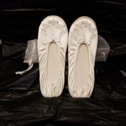 Beaded Ivory Slippers