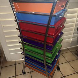 Rolling 10 Drawers Storage Cart