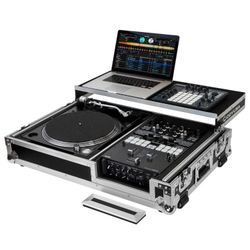 Odyssey FZGS1BM10W Reversible 10″ Format DJ Mixer and One Battle Position Turntable Coffin Flight Case with Glide Platform