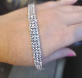 Sparkling Silver Crystal Tennis Bracelet