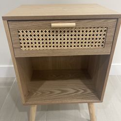Rattan Natural Oak Nightstand 