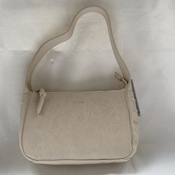 Small Beige-White Kensie Shoulder Bag