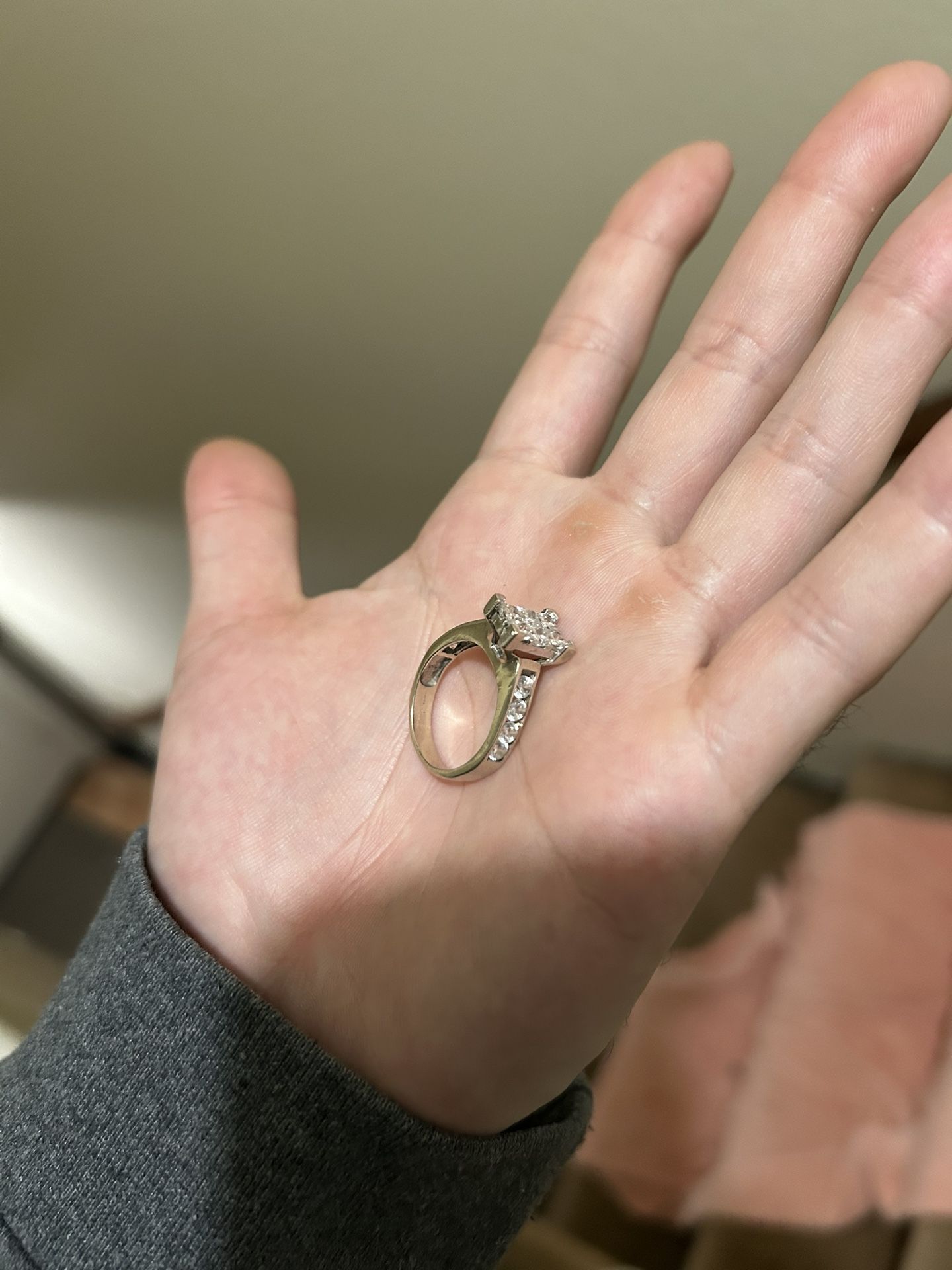 Diamond Ring White Gold 14k
