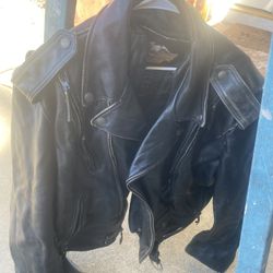 Harley-Davidson Genuine Leather Biker Jacket - Size 3XL