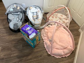 Baby Gear Bundle – Bouncers, Play Mats & Diapers