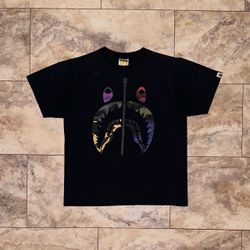 2019 BAPE Mix Camo Shark Tee Black Size Medium