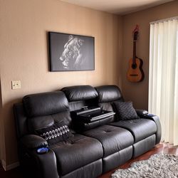 Black Leather Reclining Couch
