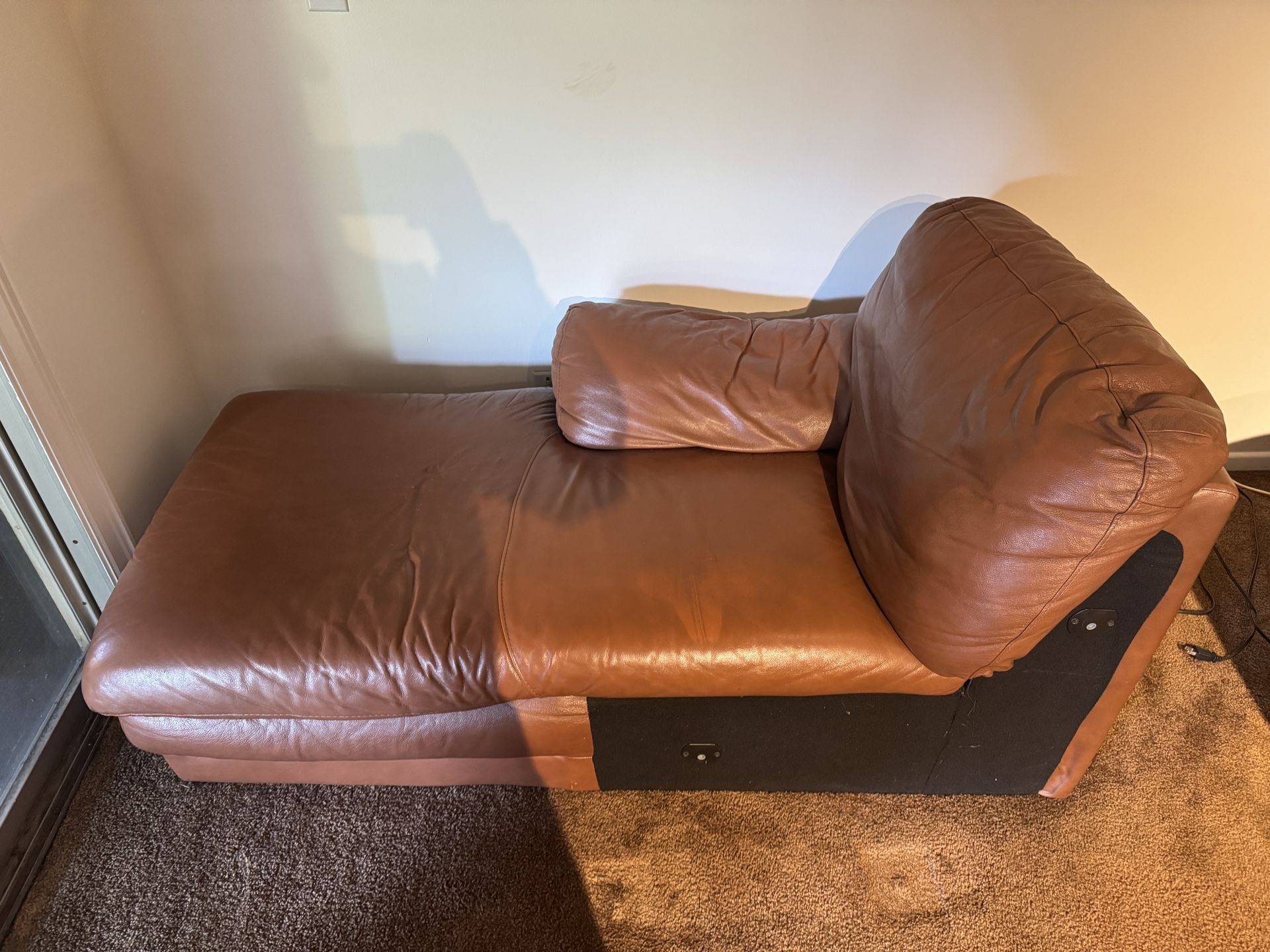 Leather Couch Sectional Pieces and Ottoman