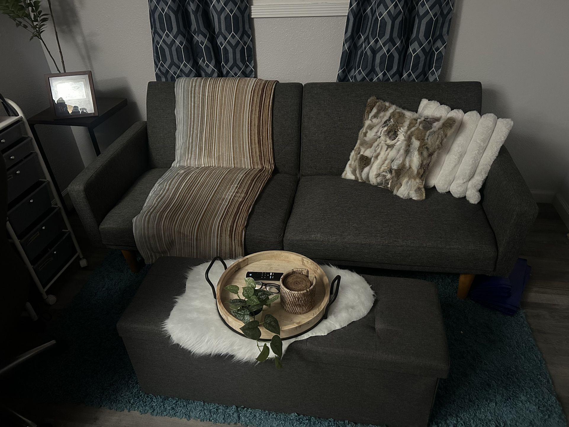 Futon Couch And Storage Ottoman