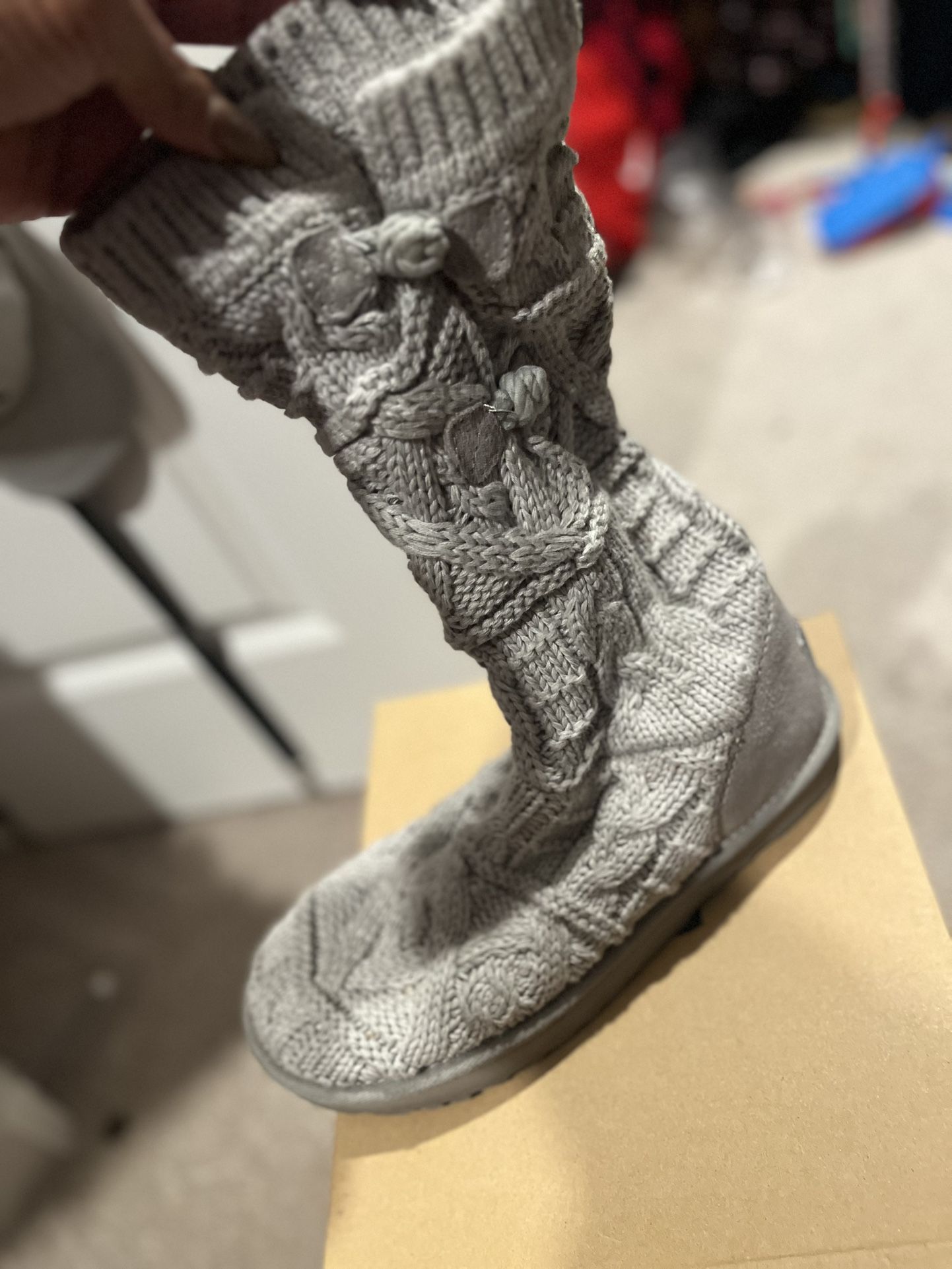 Grey Knit Uggs Ugg Booties Ugg Classic Cardy Boot Grey Knitting