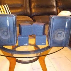 2 Bose Model 101 Monitor Speakers And 2 Bose Cube Speakers