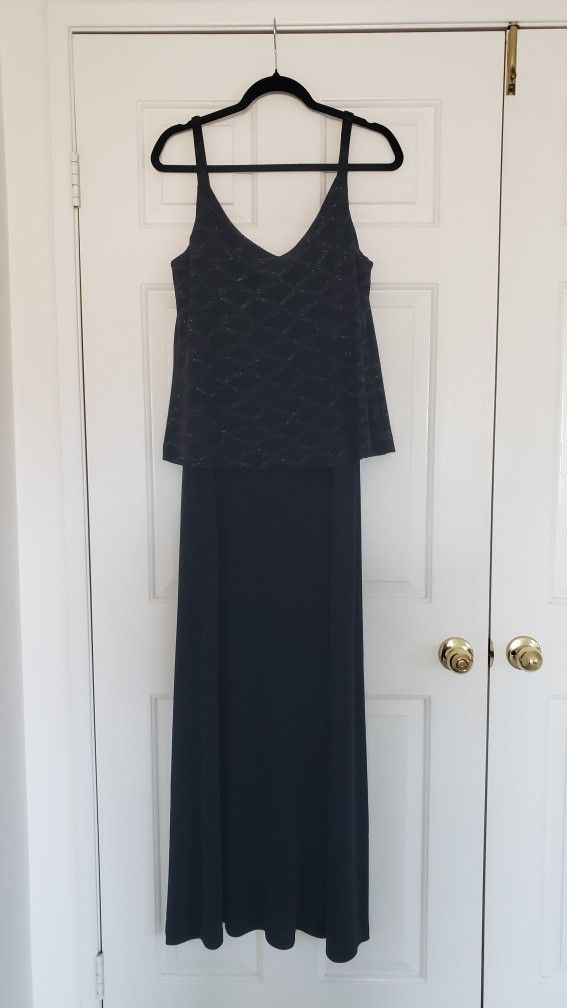 Women's Sparkly Black Evening Dress - Size 16