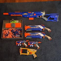 Assorted Nerf Guns And Bullets Like New 