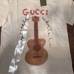 New Guci Men’s Guitar Tshirt. Sz S