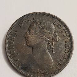 1888 Queen Victoria Half Penny Antique Coin