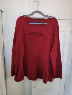 BloomChic Rust Textured Long Sleeve Top