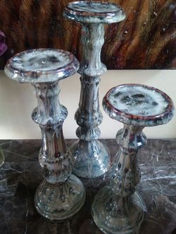 Glazed candle holders