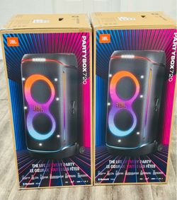 Awesome JBL PartyBox 720 speaker. Has Bluetooth V 5.4. Offers up to 15 hours play time. Has IPX4 splash proof rating. Multi-speaker connection with Au
