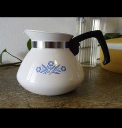 Blue Corn Flower Corning Ware Tea Pot