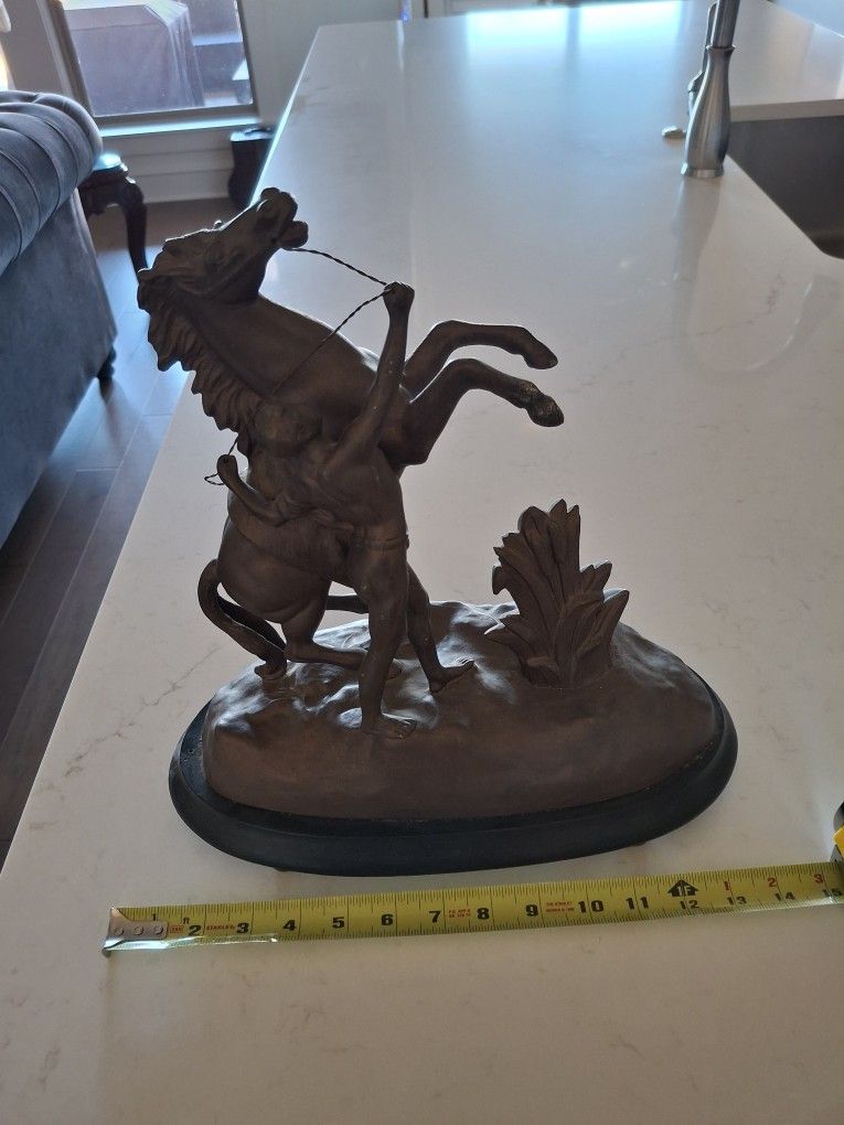 Decorative Brass Man And Horse