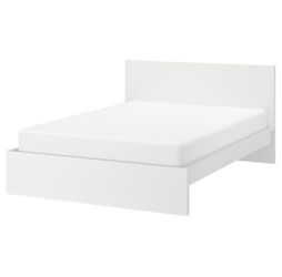 IKEA MALM Queen Bed Frame + Mattress – White