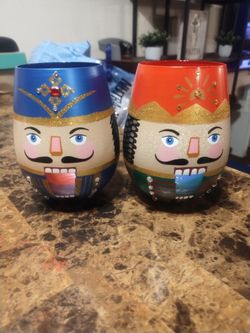(2) What's Cracking Nutcracker Wine Glasses