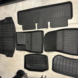 SUPER LINER Tesla Model 3 Floor Mats 2021 2022 2023 All-Weather Floor Mats Set (6 Pieces) | Custom Fit, Pet & Child-Friendly | Tesla Model 3 Cargo Lin