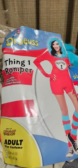 New Dr. Seuss Thing 1 Romper Costume Set