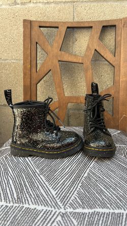 Dr Martens Black Glitter Boots