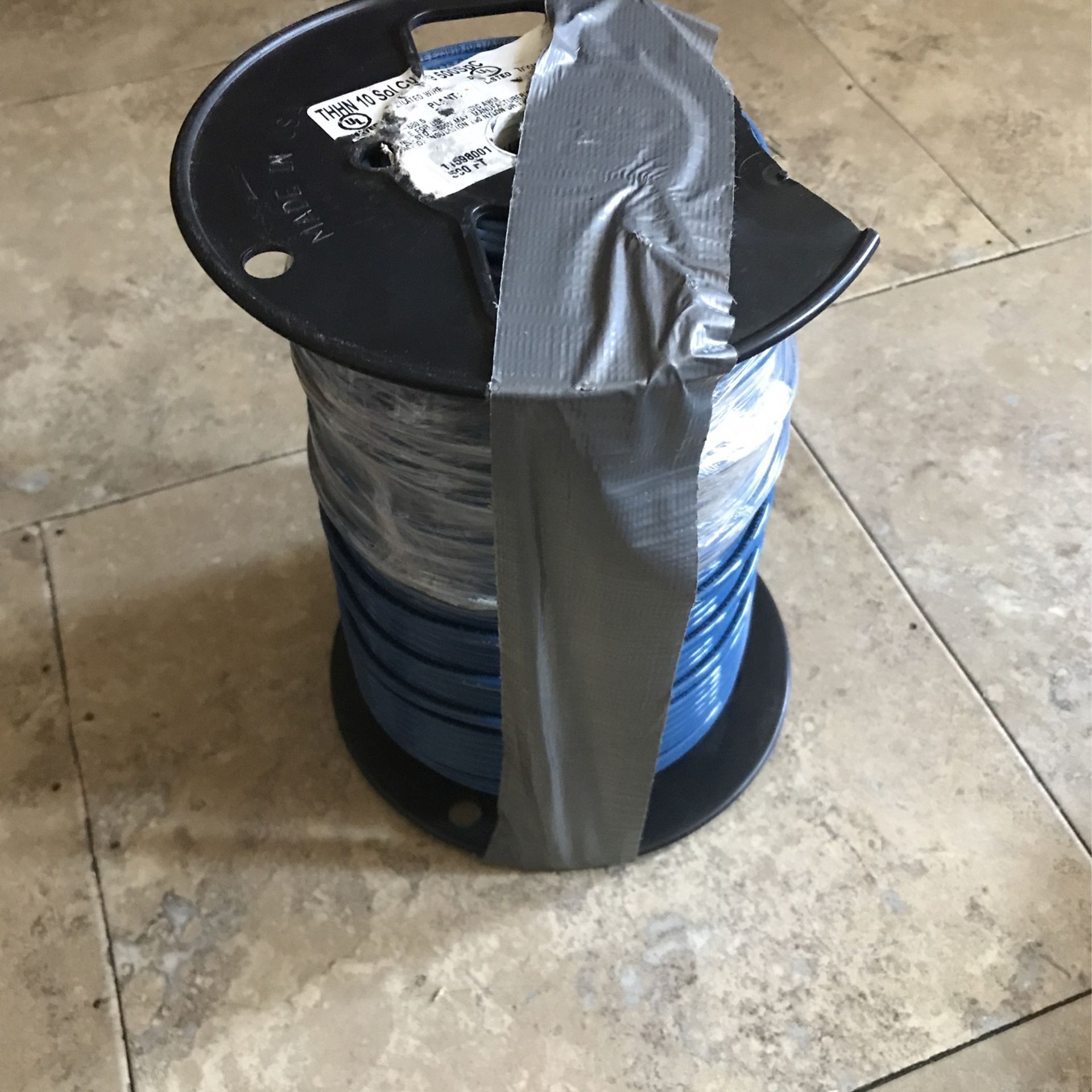 500 Ft. 10 AWG Solid Blue THHN Electrical Wire