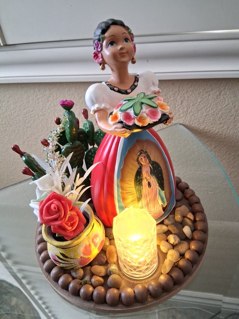 Super Cute Small Table Relgious Decor,/Battery Candle Gr8 π