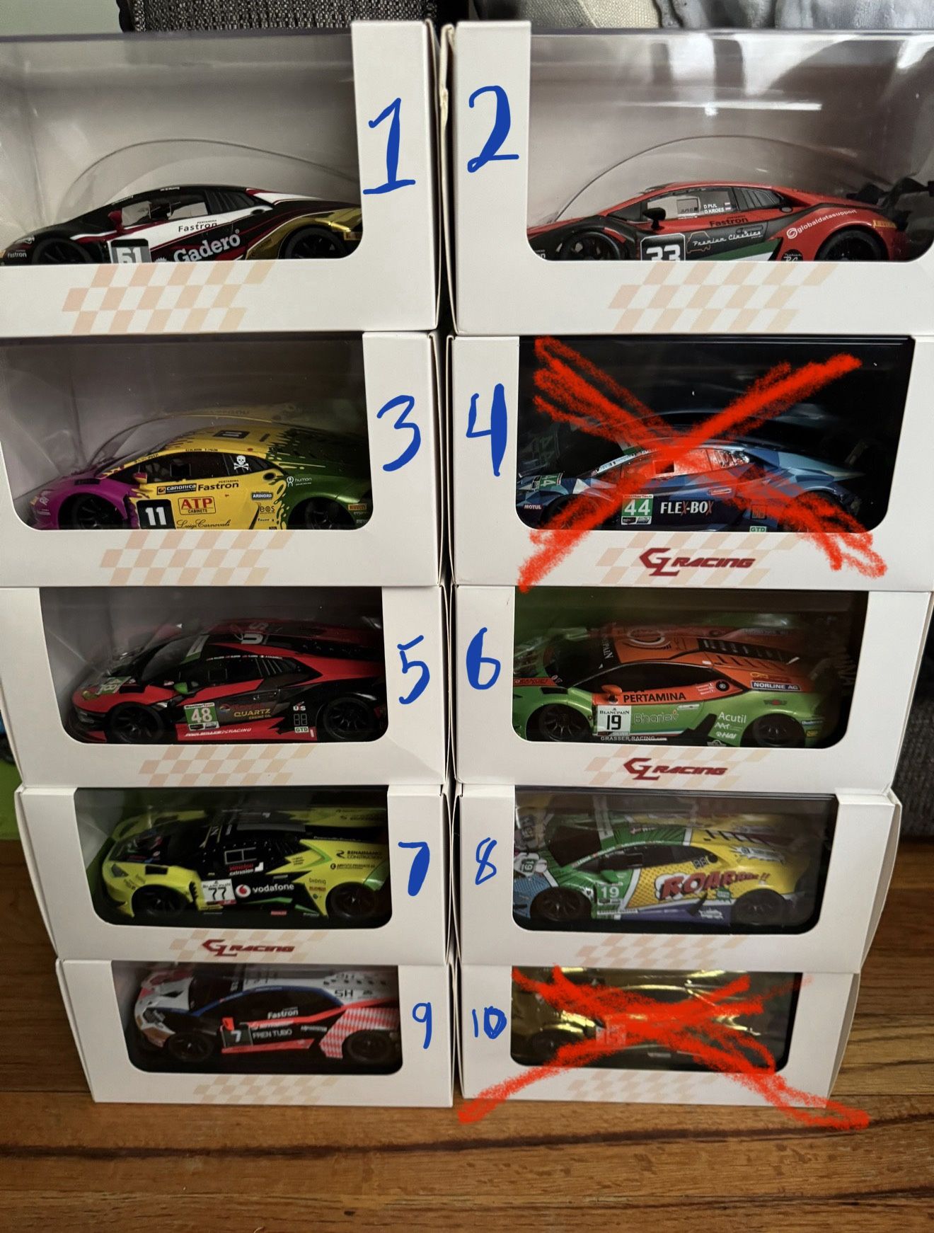 GLR Lamborghini & Audi R8 Mini Z 1/28 Bodies Only