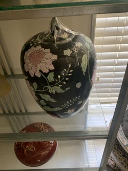 Black Porcelain  Ceramic Oriental Black AJardinaire