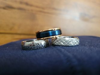 Stainless and Titanium rings Sz 12