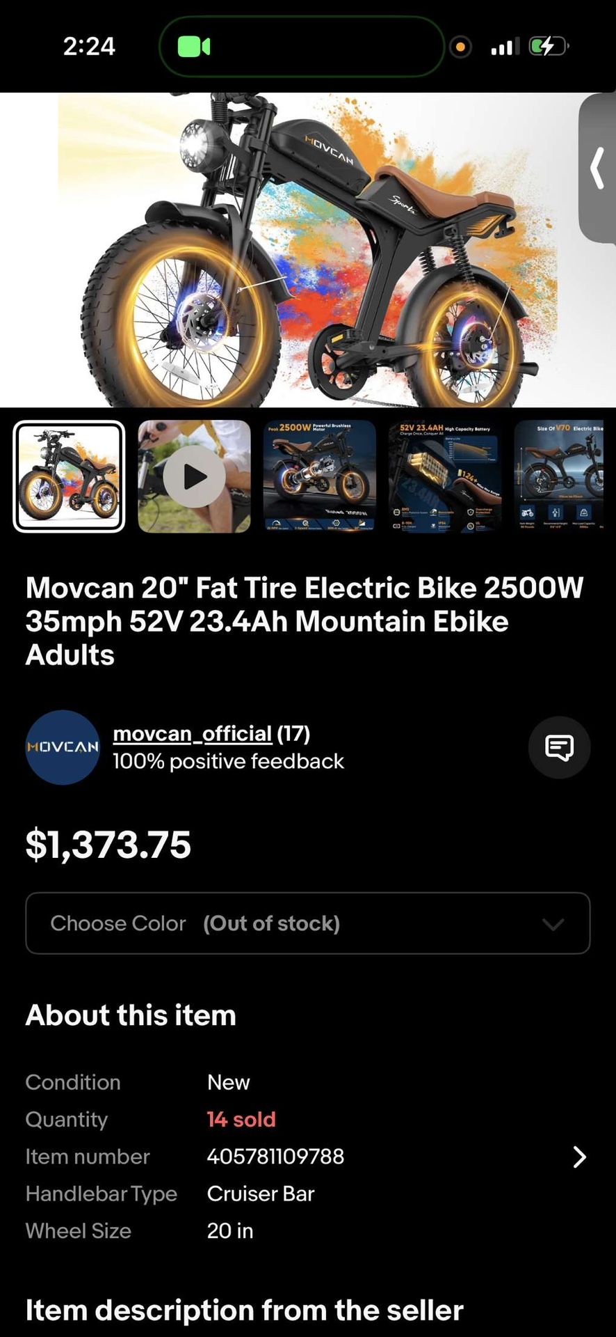 movcan 2.0 E Bike fat tire e bike