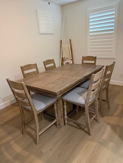 Highland Counter-Height Dining Table + 6 Stools – $600 OBO