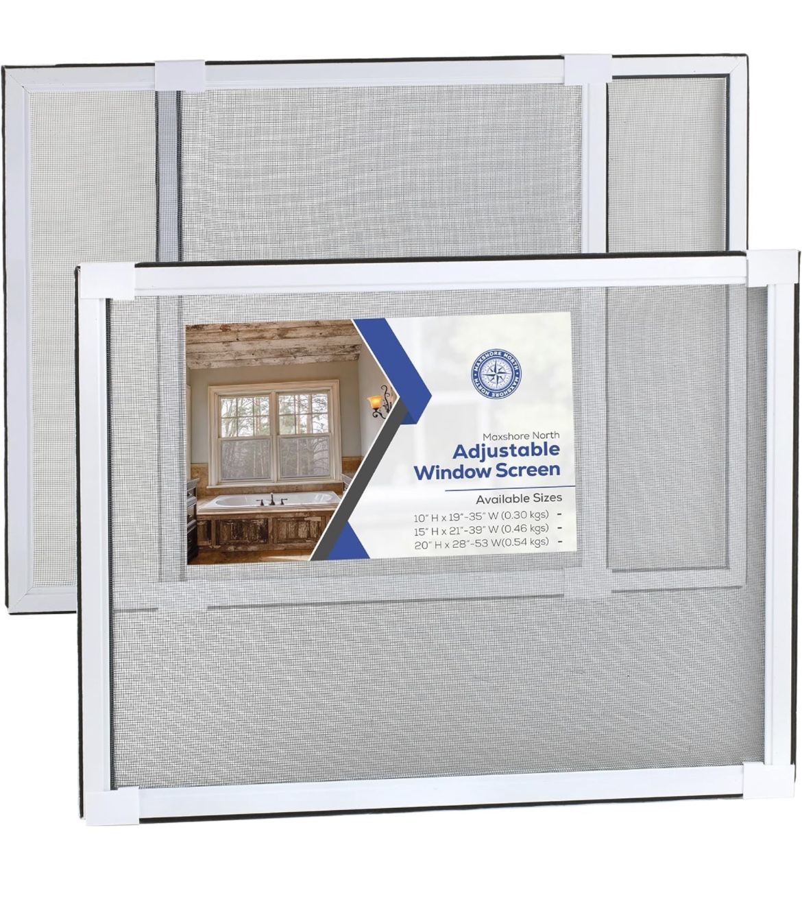 Free New! Adjustable Window Screen 20 H x 28-53 W inches - 2 Pack (1 Screen Frame Slightly Bent)