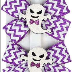 Purple & White Ghost Hair Clips
