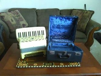 Mother of Pearl Wurlitzer Vintage accordian in original case