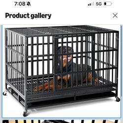 Oranland 48 inch Heavy Duty Indestructible Dog Crate,2025 New Upgraded Reinforced Baseplate for Large Dogs,XL Dog Crate for High Anxiety Dogs/Max Load