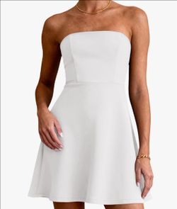 PRETTYGARDEN Women's Strapless A Line Mini Summer Dresses
Fit and Flare Sleeveless Tube,Elegant Classy Business Casual,Cocktail Party Date Outfits,Hom