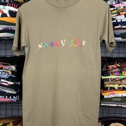 Men’s Vintage 90s Nashville Embroidered Cotton T Shirt Large 