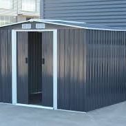 Heavy Duty 8’ L x 10’ W x 6.’ H galvanized steel Metal Storage Shed Outdoor Garden Backyard 8’x10’ Storage 