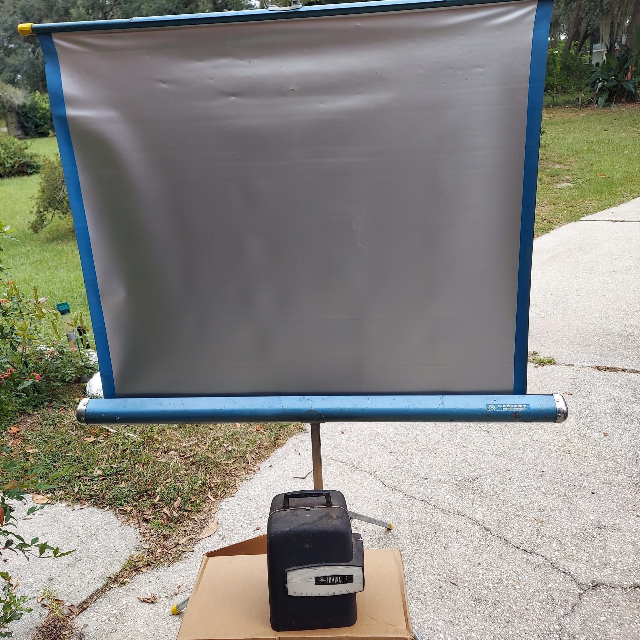 8mm projector with screen