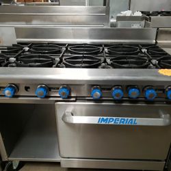 Used Imperial 48"L Range With 8 Burners N Standard Oven Natural Gas 