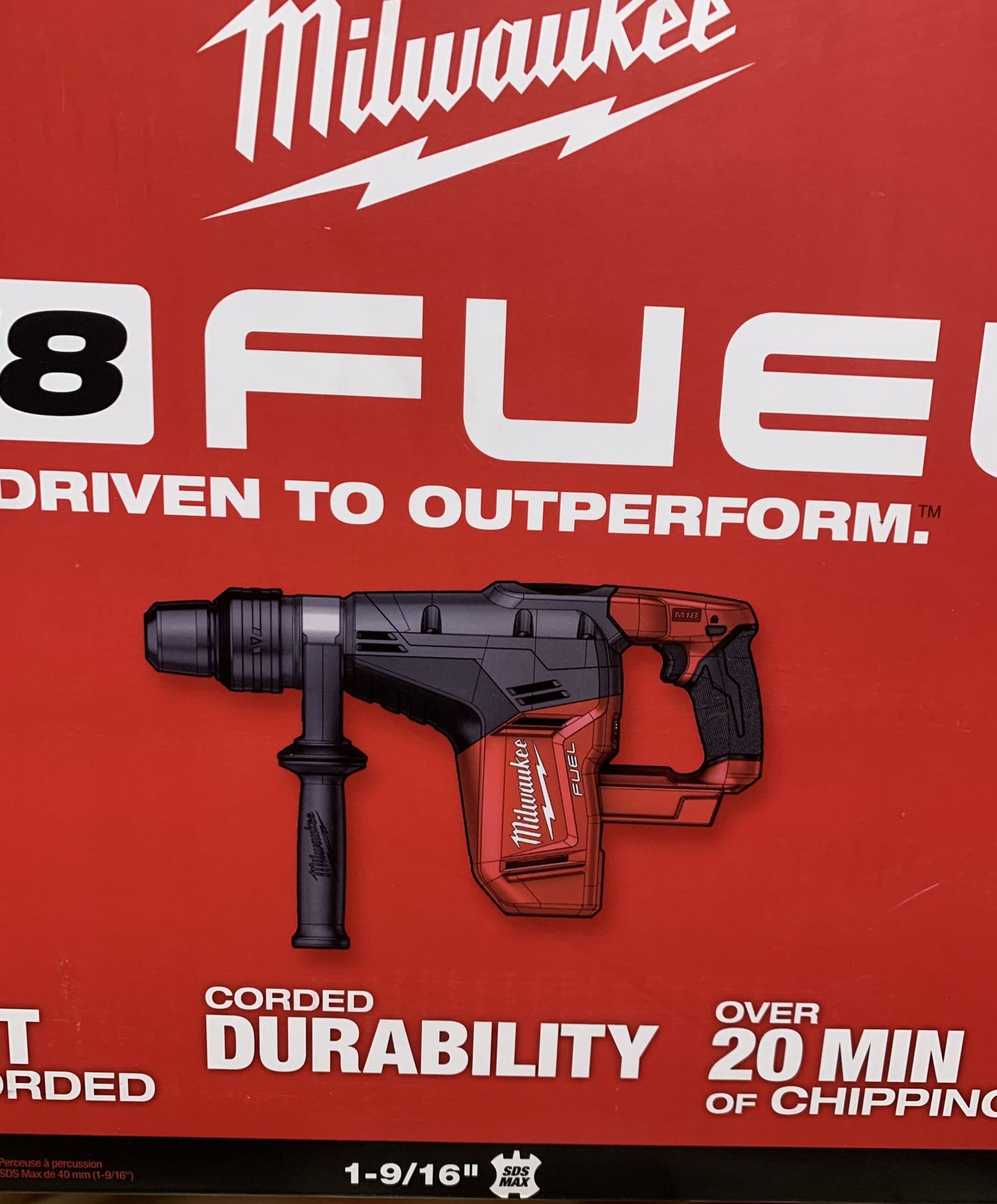 Milwaukee M18 FUEL 18V Lithium-lon Brushless Cordless 1-9/16 in. SDS-Max Rotary Hammer (Tool-Only)